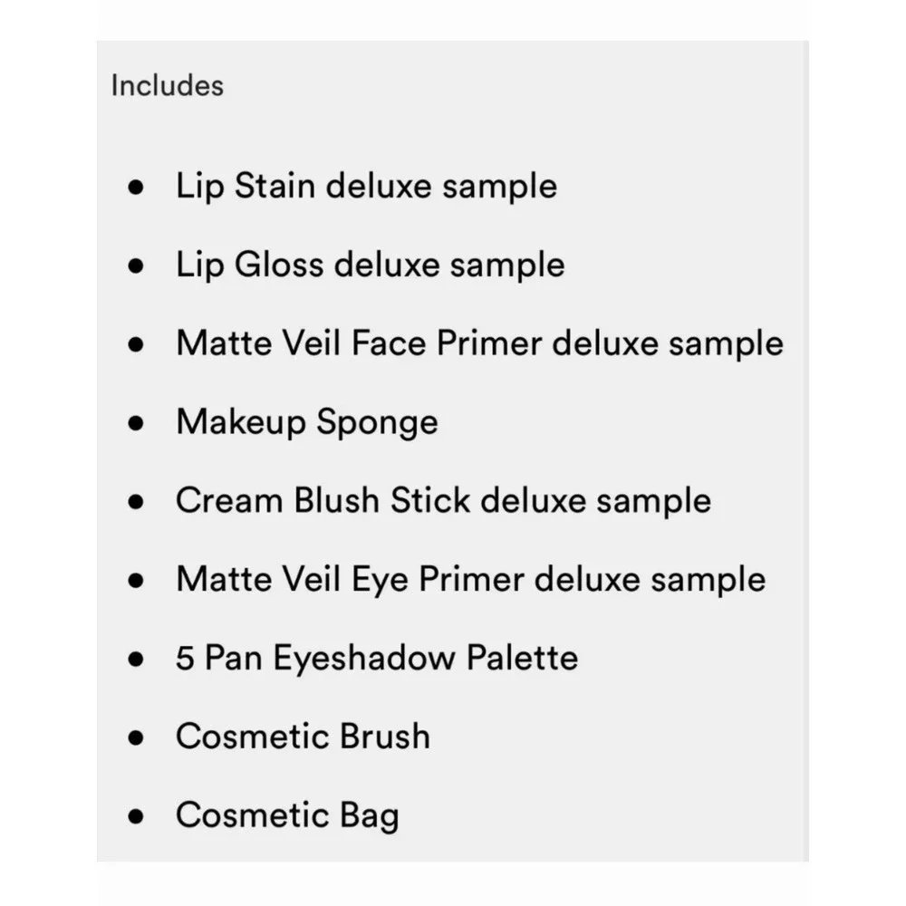 NWT ULTA BEAUTY COLLECTION 9‎ PC MAKEUP SET PINK POUCH BAG EYESHADOW BLUSH TOOLS